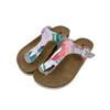 Zehentrenner DOGO "Lila Zehentrenner Hello Damen Sandalen", Damen, Gr. 38, Normalschaft, bunt (mehrfarbig), Lederimitat, Schuhe, Handgefertigt
