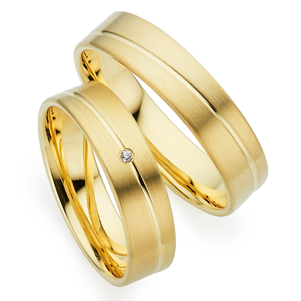 Trauring PHÖNIX "Schmuck, Partnerring, Ehering, Verlobungsring, Freundschaftsring" Gr. 55, gelbgoldfarben, Fingerringe, 55, ohne Brillant, Silber 925 (Sterlingsilber), 5mm, Made in Germany - wahlweise mit oder ohne Brillant Image