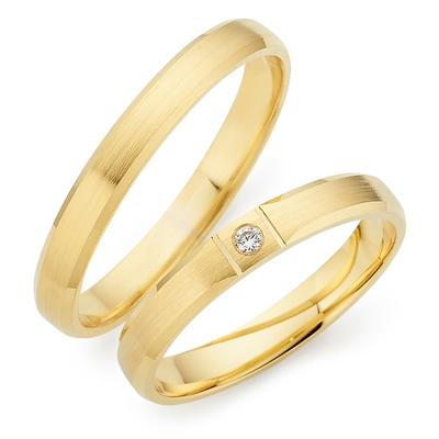 Trauring PHÖNIX "Schmuck, Partnerring, Ehering, Verlobungsring, Freundschaftsring" Gr. 49, gold (gelbgoldfarben), Fingerringe, 49, ohne Brillant, Silber 925 (Sterlingsilber), 3mm, Made in Germany - wahlweise mit oder ohne Brillant Image