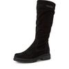 Stiefel TAMARIS, Damen, Gr. 41, Normalschaft, schwarz, Veloursleder, unifarben, modisch, Schuhe, Blockabsatz, Langschaftstiefel mit slouchy Falten am Schaft