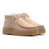 Winterboots CLARKS "Torhill Moss", Damen, Gr. 38, beige (sand), Leder, casual, Schuhe, Desert Boots, Winterboots mit markanter Laufsohle