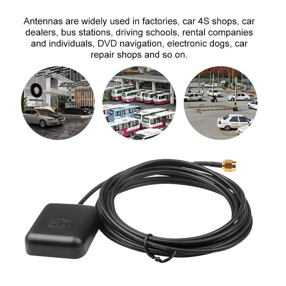 Antenne récepteur GPS pour voiture, connecteur SMA, récepteur de signal GPS, câble de 3 mètres, mini récepteur GPS, navigation automobile, lecteur de caméra