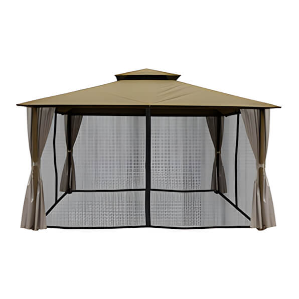 Paragon Outdoor 11 x 14 ft. Soft Top Gazebo with Mosquito Netting and Privacy Panels (Sand Canopy)
