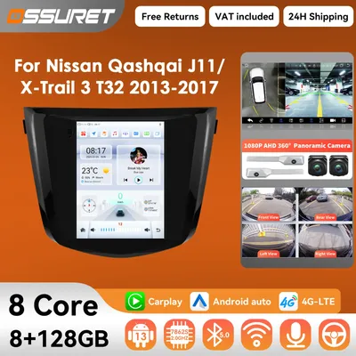 9,7 "360 Cam Carplay Android Auto Auto radio Für Nissan Qashqai J11 X-Trail 3 T32 2013-2017 Tesla multimedia-player GPS Autoradio