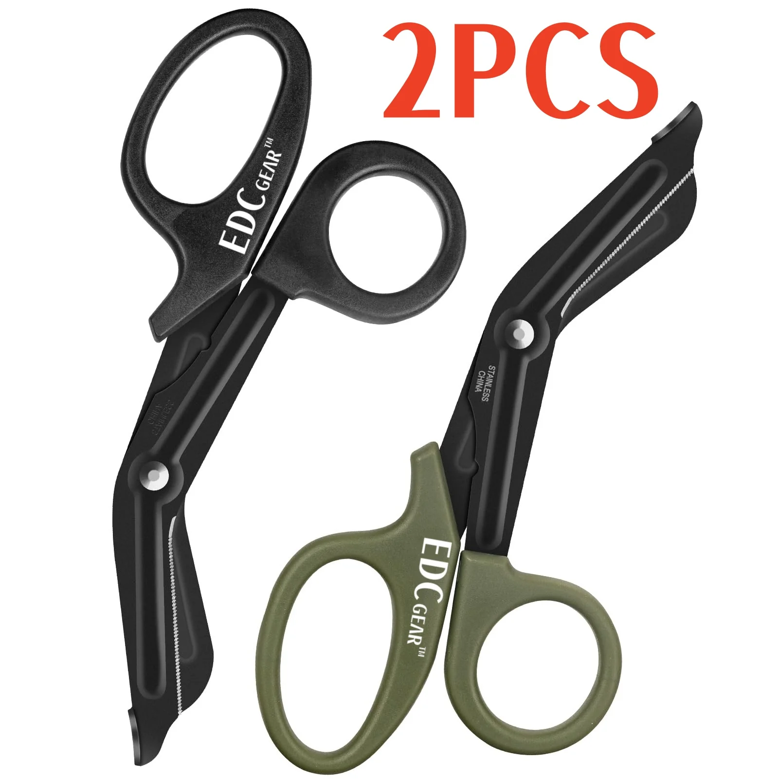2PC Medizinische Schere Überleben Rettungssanitäter Medizinische Rettungs Schere Trauma Gaze Taktische Erste Hilfe Scher Trauma Schere Überleben Image