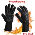 1 paio di guanti da barbecue 300-500 gradi centigradi estremamente resistenti al calore in silicone guanti da cucina per microonde guanti da forno per griglia da forno
