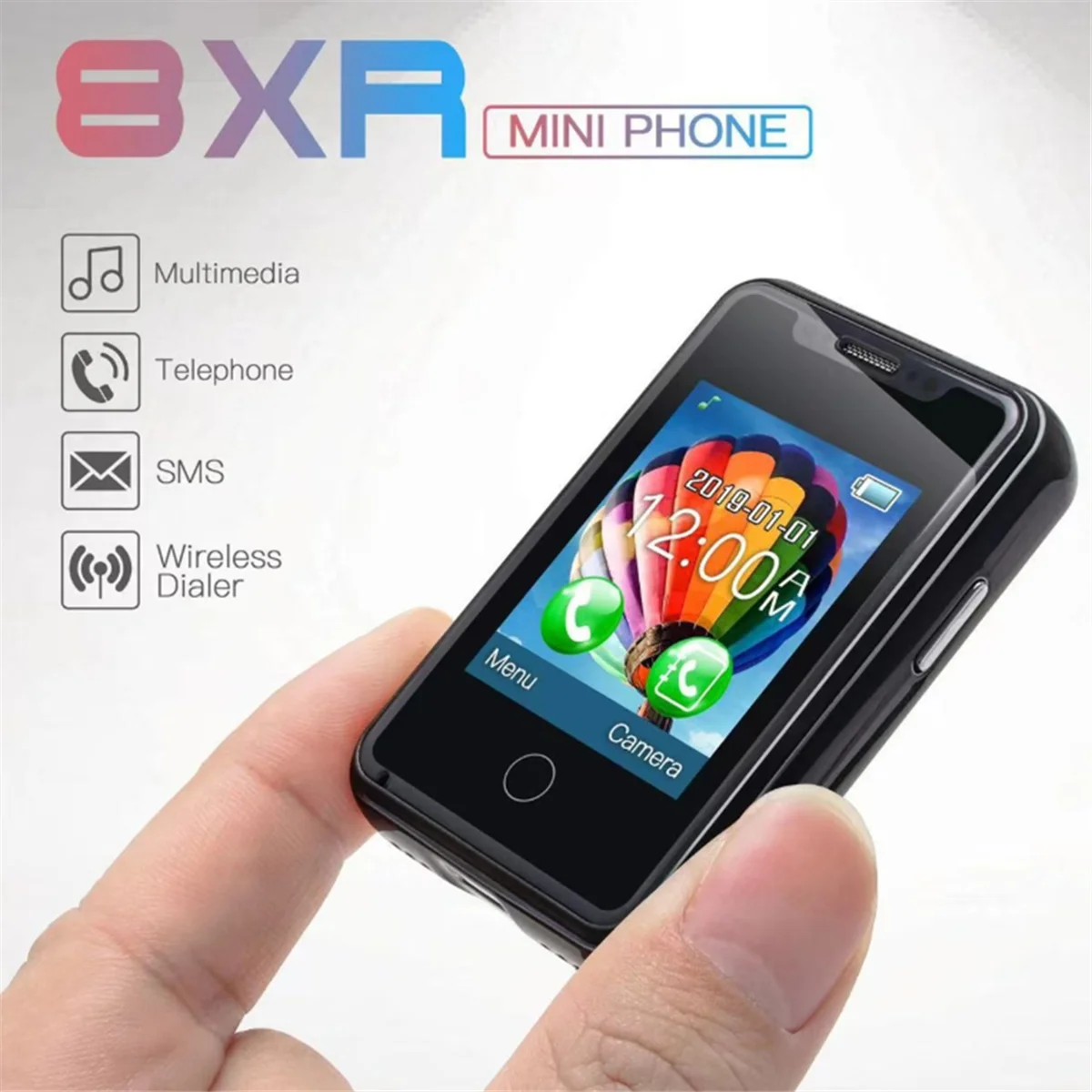 【BAAZ Fast 】8XR Super Mini Phone 1,77 Zoll Touchscreen 2G GSM Phone Wireless Dialer Kleines SMS Multimedia Phone Image