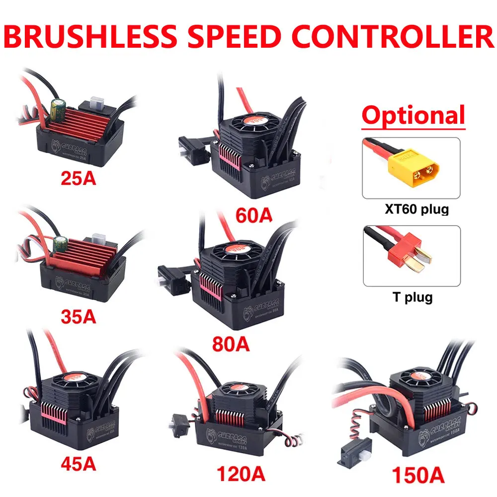 Übertreffen hobby kk 25a 35a 45a 60a 80a 120a 150a 2-6s bürstenloser esc t/xt60 stecker für 1/8 1/10 1/12 1/14 1/16 rc bürstenlosen motor