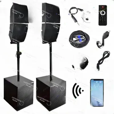 Aktiver Subwoofer + Array Line 6000 W 2 * 18 Zoll Subwoofer Professionelle Audio-Karaoke-Sets Soundbox PA-Lautsprechersystem