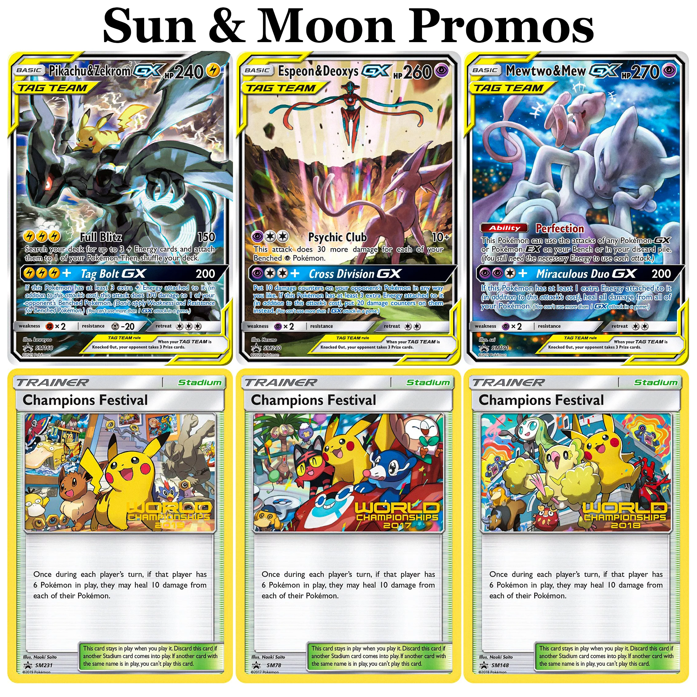 PROXY Pokemon Cards Sun and Moon Promos/Generations/Steam Siege Champions Festival Zekrom GX TCG PKM Holographic Collection Card