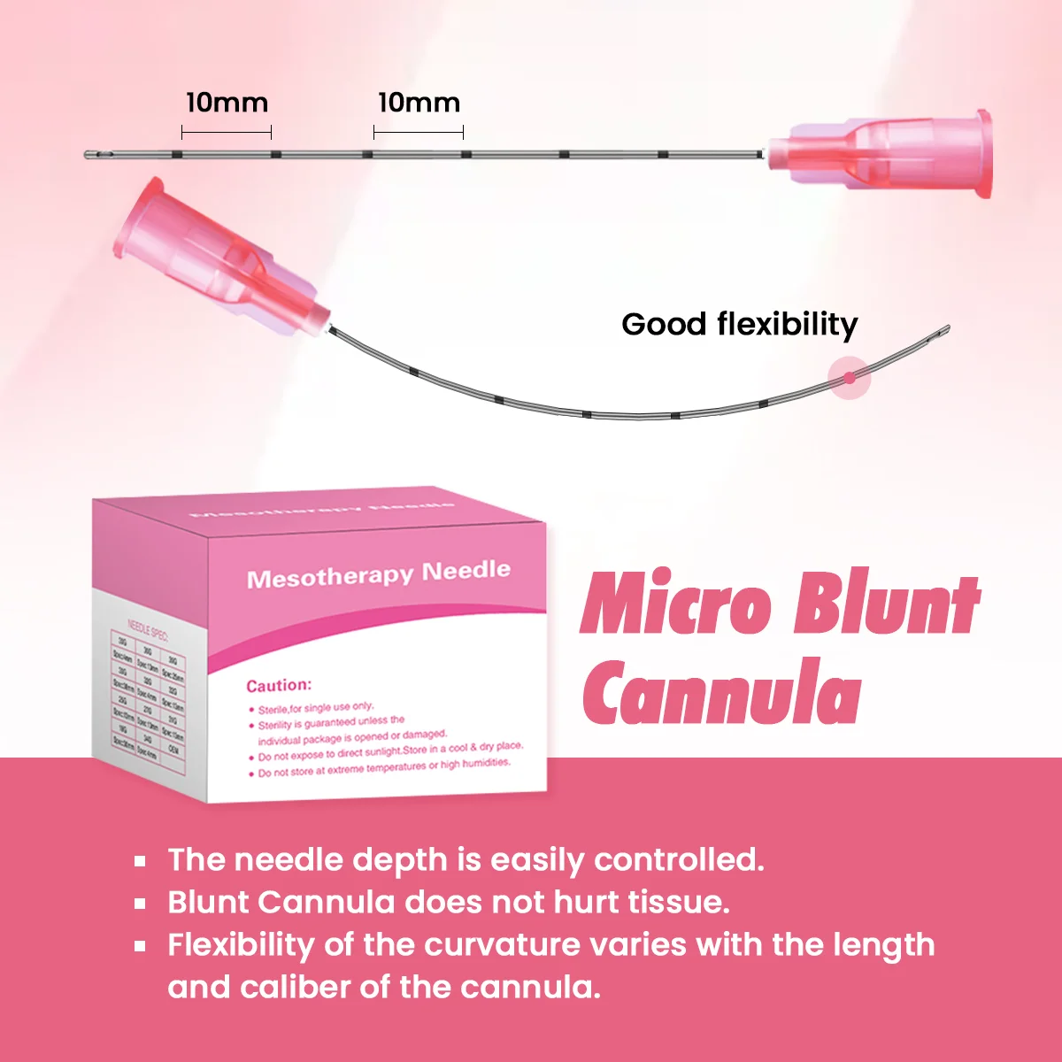 Mikro-Kanüle mit stumpfer Spitze Einweg nadel mit hoher Zähigkeit 18g 22g 25g 27g Spritze mit gekerbter Endo-Nadelspitze Image