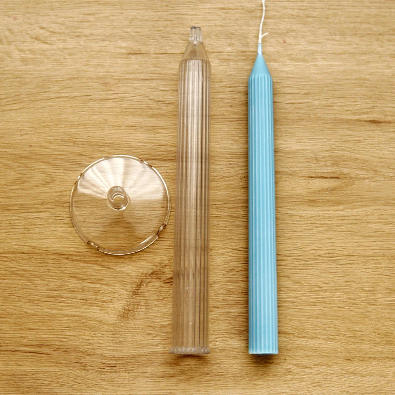 Lange Stange Gestreiften Zylinder Kerze Kunststoff Form Diy Aromatherapie Kerze, Der Kit Pc Acryl Form Liefert Wohnkultur Geschenk Image