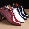 Klassische Retro-Brogue-Schuhe für Herren, Lackleder, Herren-Schnürkleid, Business-Büroschuhe, Herren, Party, Hochzeit, Oxfords, Größen 38–48