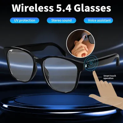 LIGE Mode AI Smart Bluetooth Brille Sprachassistent Bluetooth Anruf Musik Spielen Männer Frauen Smart Sonnenbrille Kamera Steuerung