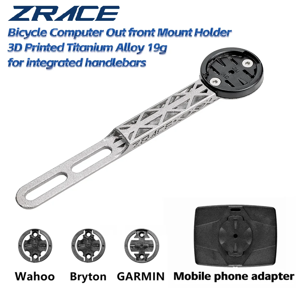 ZRACE 3D-gedruckter Fahrradcomputer aus Titanlegierung, vordere Halterung für integrierte Lenker, iGPSPORT Garmin Bryton Wahoo Image