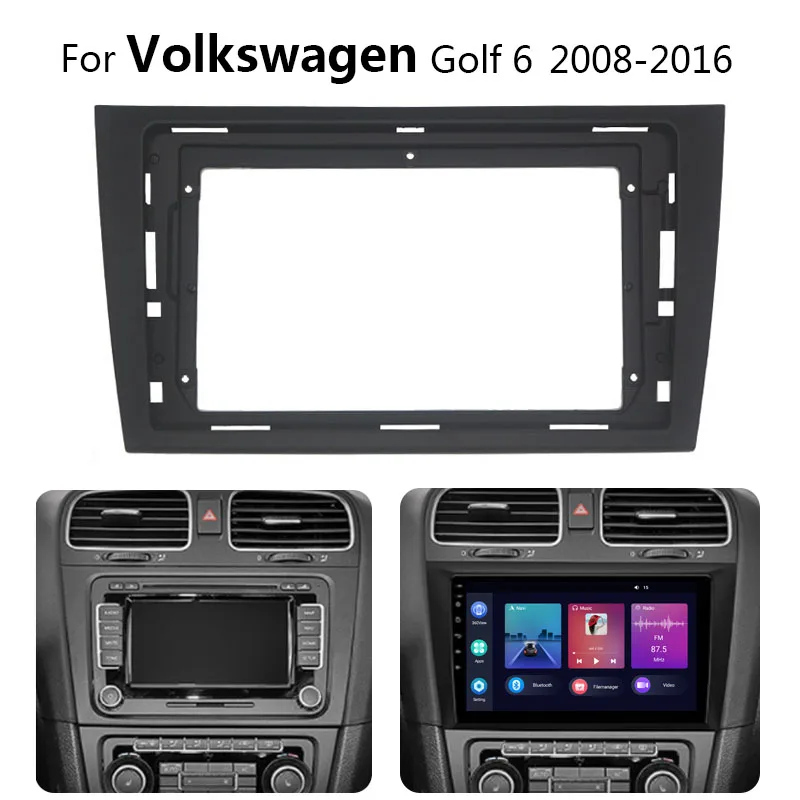 9 "2 din Autoradio-Rahmen-Kit für Volkswagen Golf 6 2013-2017 Auto-Stereo-Head-Unit Dash Panel Blende Lünette Frontplatte Image