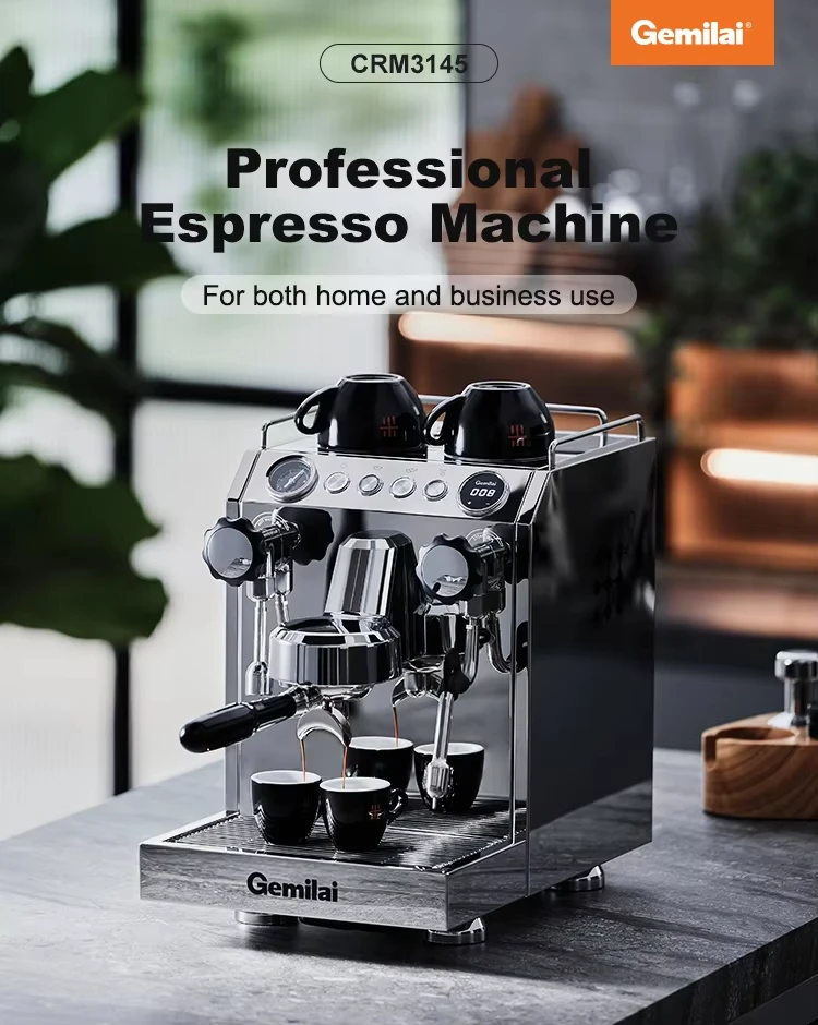 CAFOVO Gemilai G3145B 15Bar Kommerzielle Espressomaschine Instant Thermoblock und 1L S.S Kessel ULKA Pumpe Barista Tools