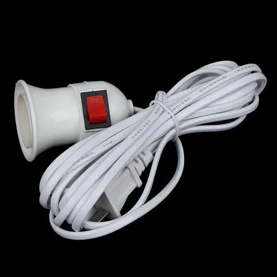 2.3/4m E27 Lamp Base Holder US Hanging Light Bulb Socket Cord With Switch Household E27 Light Bulb Socket Lighting Accessories