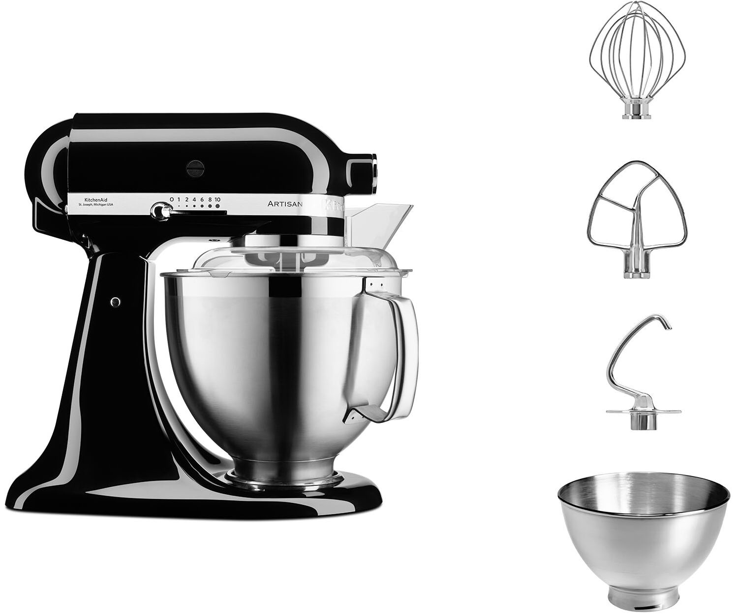 KITCHENAID Küchenmaschine "5KSM185PSE", onyx schwarz, B:24cm H:36cm T:37cm, Küchenmaschinen Image