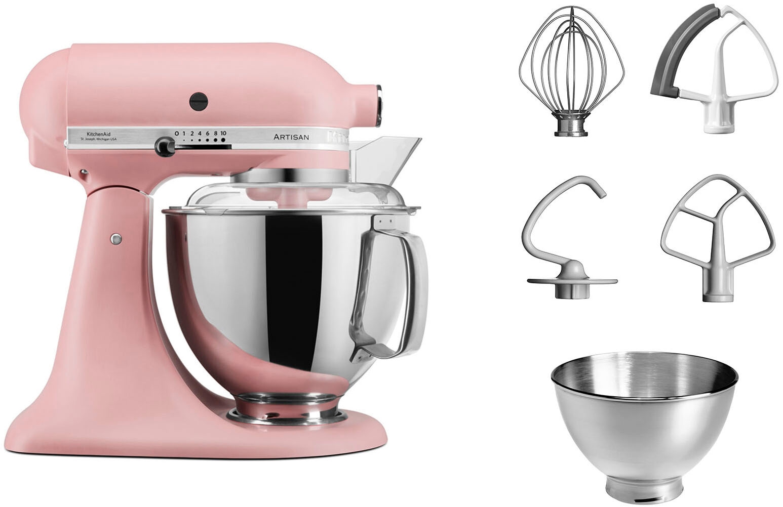 KITCHENAID Küchenmaschine "5KSM175PSE", altrosa, B:24cm H:36cm T:37cm, Küchenmaschinen, mit Zubehör im Wert von ca. 112,-€ UVP Image