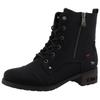 Winterstiefelette MUSTANG SHOES "Fabienne", Damen, Gr. 36, schwarz, Lederimitat, Basic, Schuhe, Schnürstiefelette mit Blockabsatz