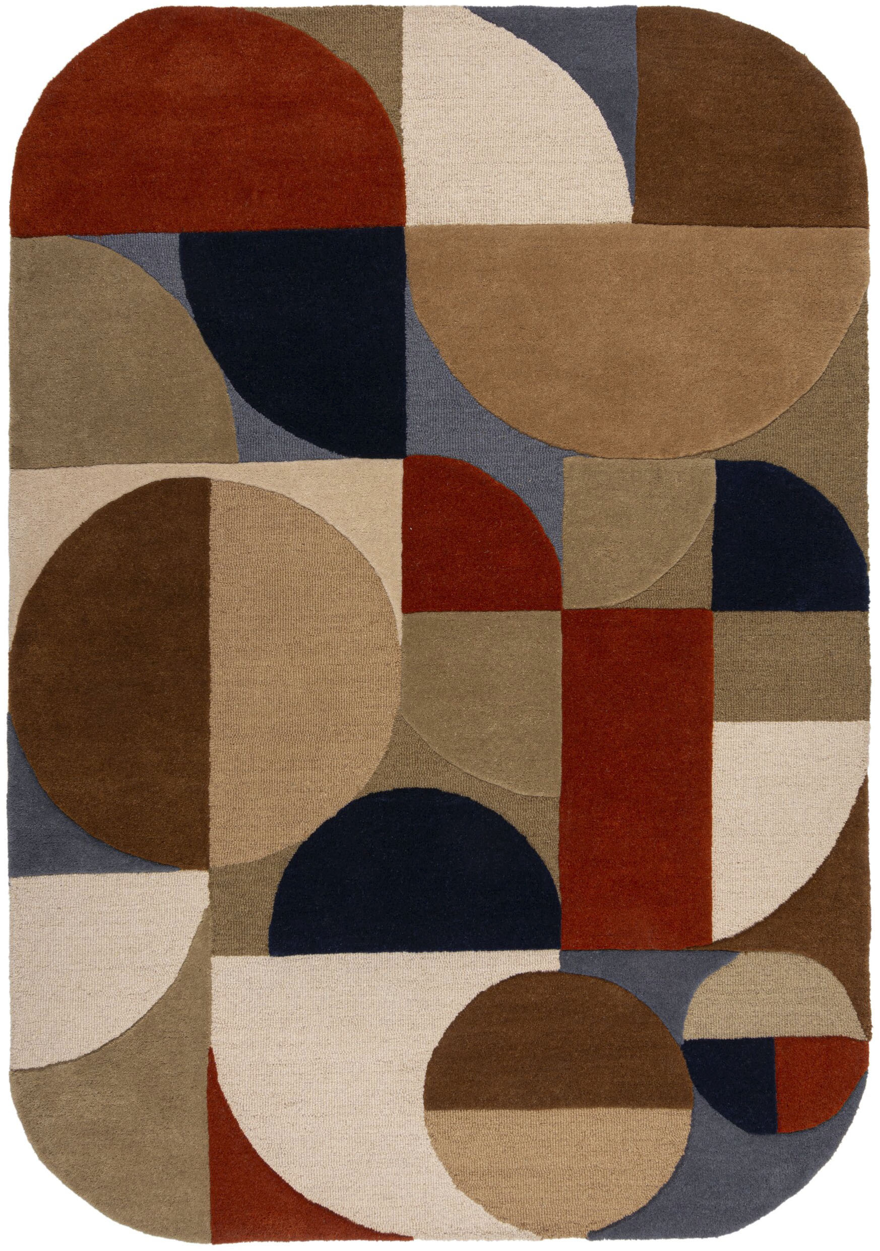 Wollteppich FLAIR RUGS "Mia Arch", terrakotta, B:120cm H:12mm L:170cm, Wolle, Teppiche, mit gebogener Kantenform Image