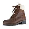 Winterstiefelette GABOR "GENUA", Damen, Gr. 42, braun (braun, creme), Kalbsleder, Textil, used, klassisch, Schuhe, Blockabsatz, Winterboots mit Teddyplüsch-Kragen