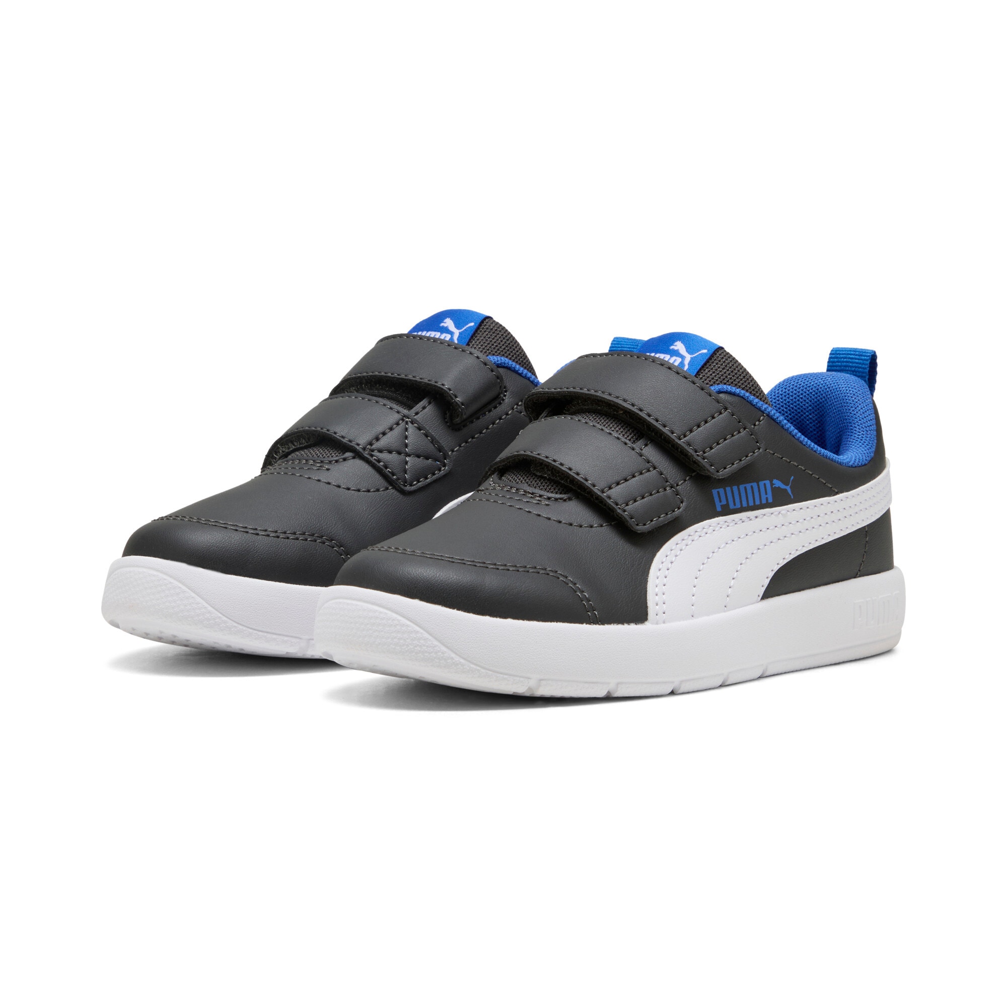 Sneaker PUMA "COURTFLEX V3 V PS", Gr. 32, weiß (dusky gray, puma weiß, mountain blau), Synthetik, Schuhe Image