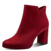 Stiefelette TAMARIS, Damen, Gr. 40, rot, Textil, unifarben, Veloursleder, elegant, Schuhe, Blockabsatz, Abendschuh, Festtagsschuh in veganer Verarbeitung