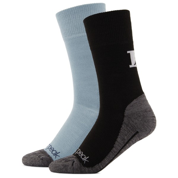 Heber Peak - EvergreenHe. Hiking Crew Socks 2-Pack - Wandersocken 37-39 | EU 37-39 grau/schwarz