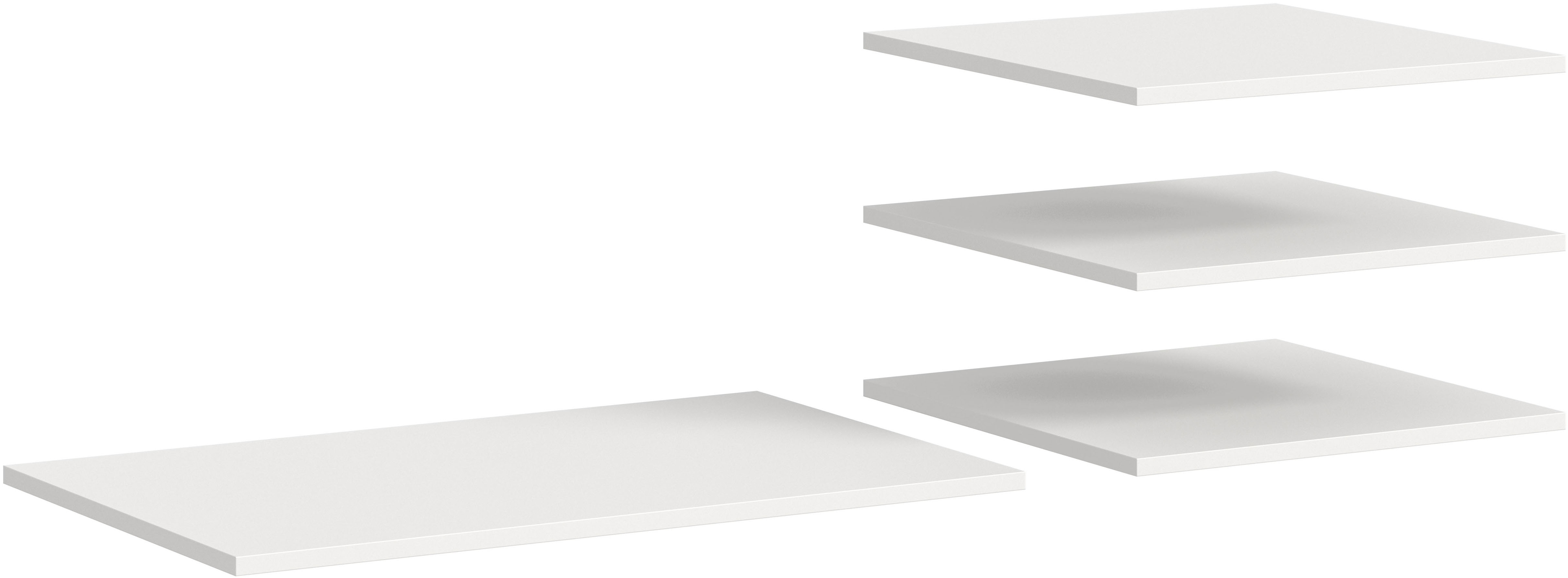 Einlegeboden HOME AFFAIRE "BENDINGO, 4er Set Einlegeböden, Breite: 78cm & 47cm", weiß, B:78cm H:1,6cm T:48cm, FSC-zertifizierter Holzwerkstoff, Einlegeböden, 1 Boden in 78 cm Breite & 3 Böden in 47 cm Breite