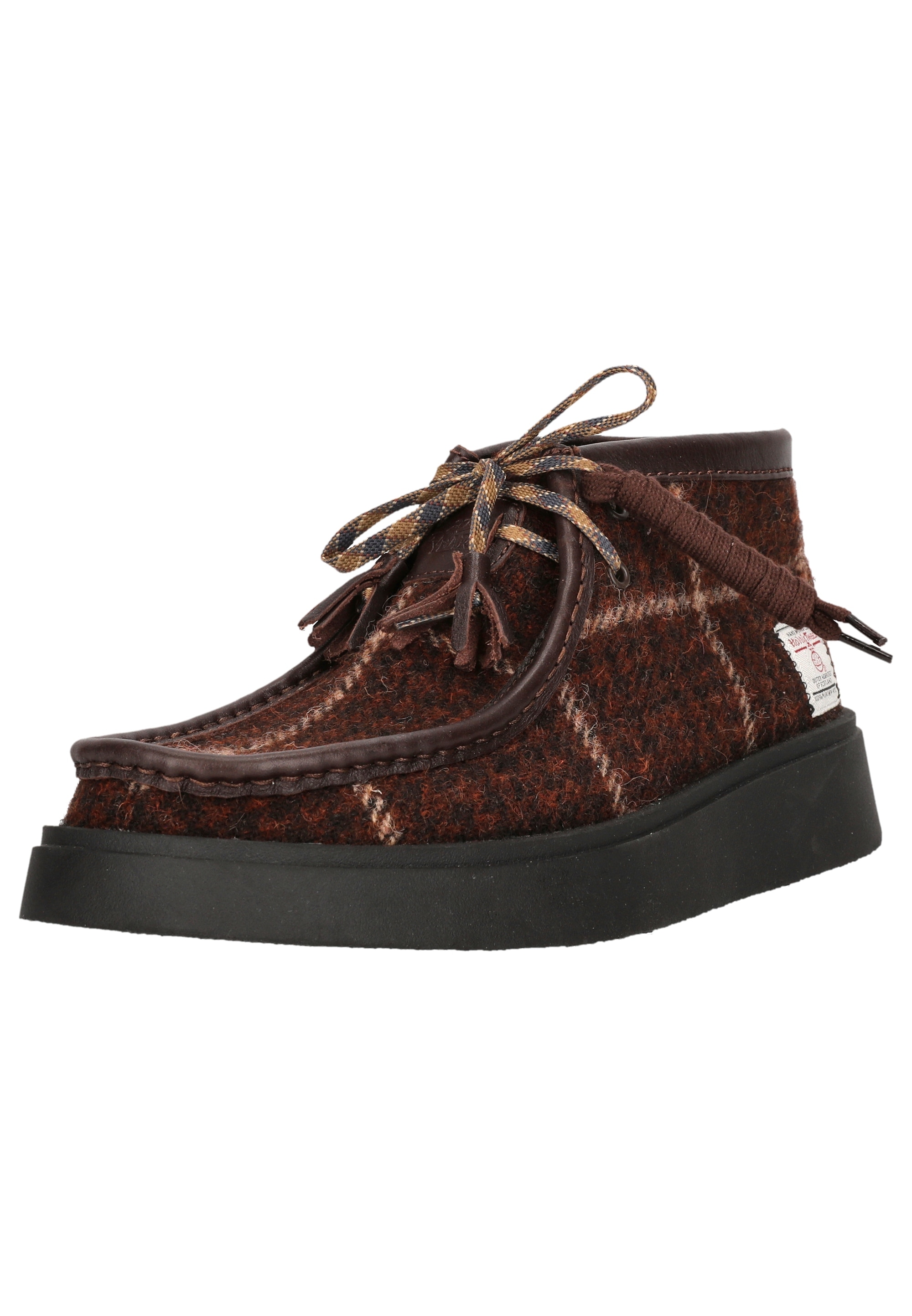 Schnürschuh CLARKS "Torview", Herren, Gr. 44,5, braun, Kunstfaser, Schuhe, mit handgefertigtem Harris-Tweed Image