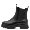 Chelseaboots MARCO TOZZI, Damen, Gr. 37, schwarz, Lederimitat, Elastischer Einsatz, modisch, Schuhe, Blockabsatz, Stiefelette, Herbstboots, Stretcheinsatz außen