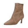 Stiefelette STEVE MADDEN "STEVE MADDEN Stiefelette Veloursleder", Damen, Gr. 41, grau (taupe), Veloursleder, elegant, Schuhe
