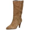 High-Heel-Stiefel INUOVO "INUOVO Stiefel Veloursleder", Damen, Gr. 36, braun, Veloursleder, casual, Schuhe