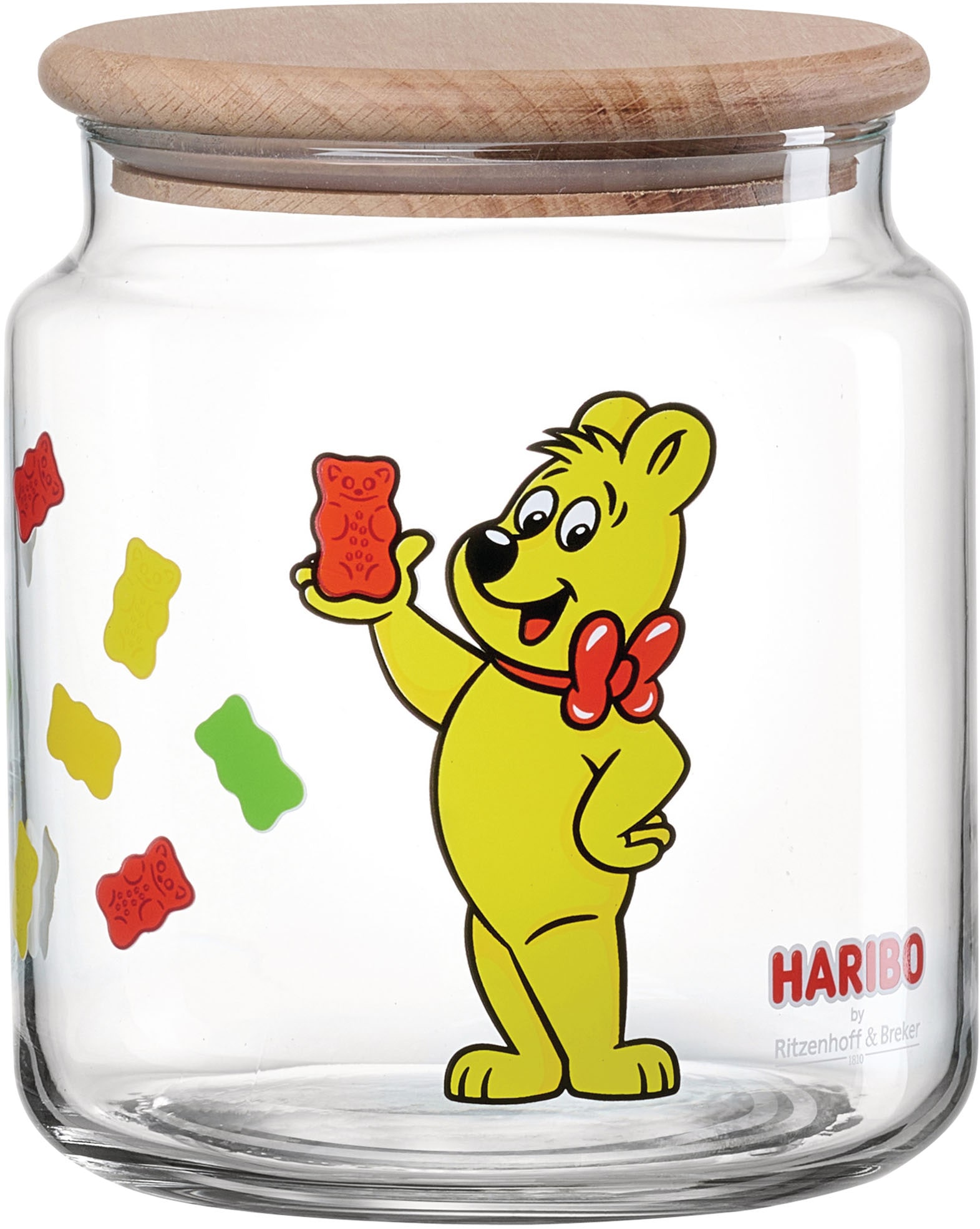Vorratsglas RITZENHOFF & BREKER "HARIBO Allover, 1,1 Liter", bunt, H:13cm, Lebensmittelaufbewahrungsbehälter, Maße: 12 x 12 x 13 cm Image