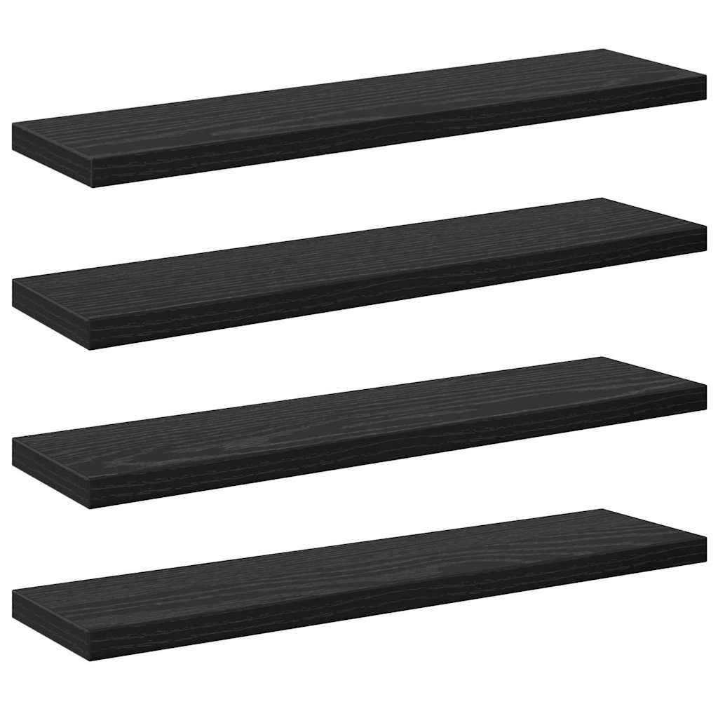 vidaXL Regalbrett 4 pcs Schwarz 40 x 10 x 1.5 cm Holzwerkstoff Image