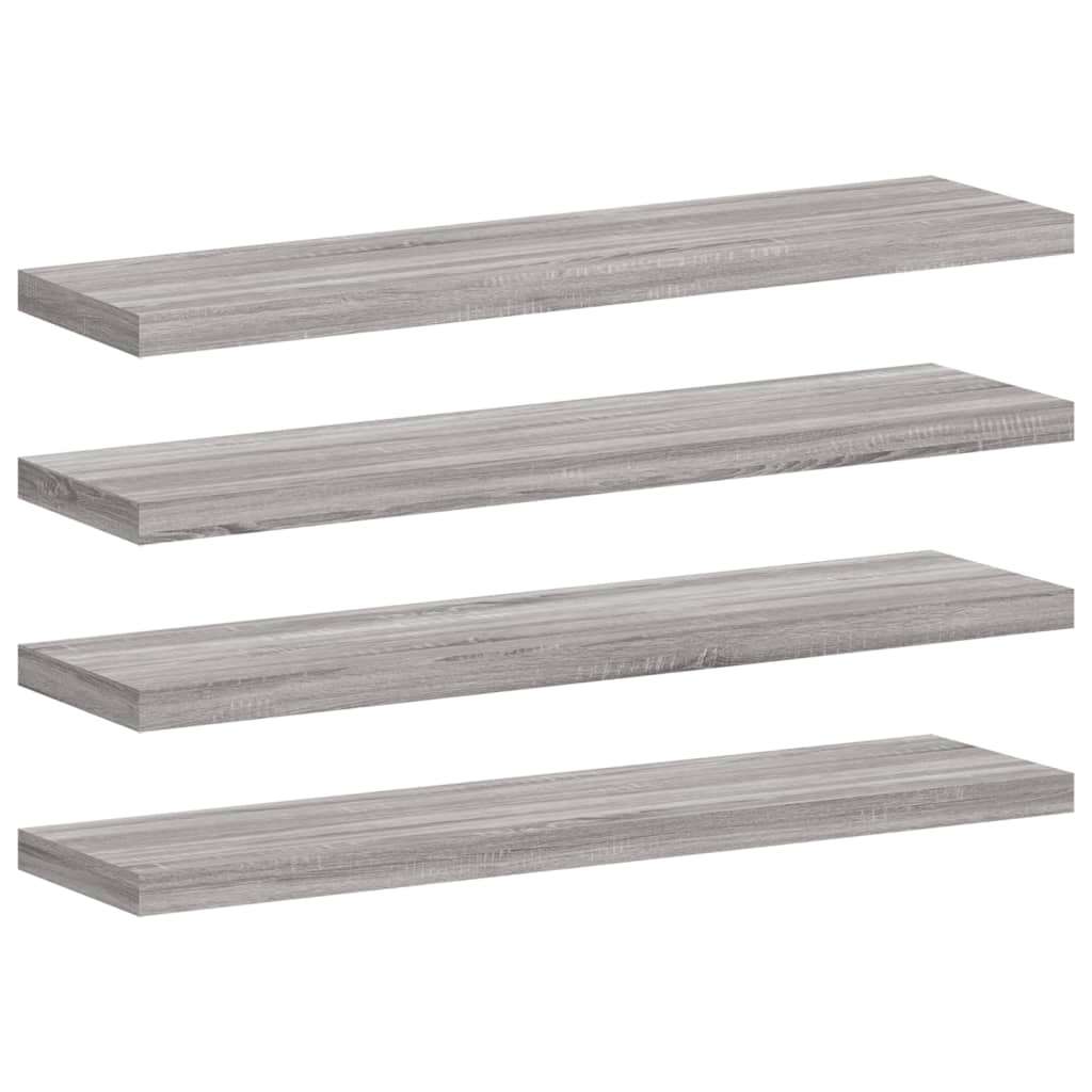 vidaXL Wandregale 4 Stk. Grau Sonoma 40x10x1,5 cm Holzwerkstoff Image