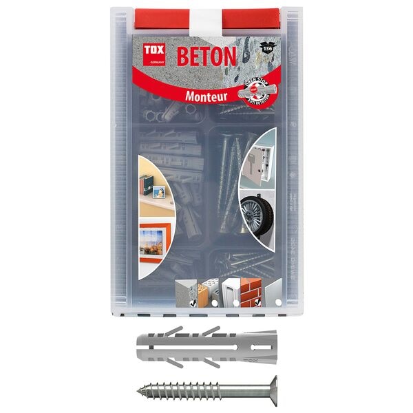 TOX Spreizdübel-Sortiment »Monteur Beton BARRCACUDA« 136 Stück grau Image