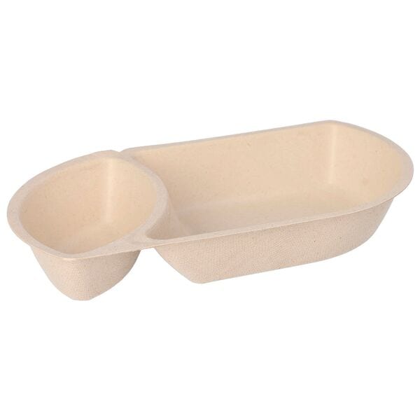 Conpax Zuckerrohr-Schalen 2-geteilt 0.62 L weiß, 22.4x3.6x12.4 cm Image