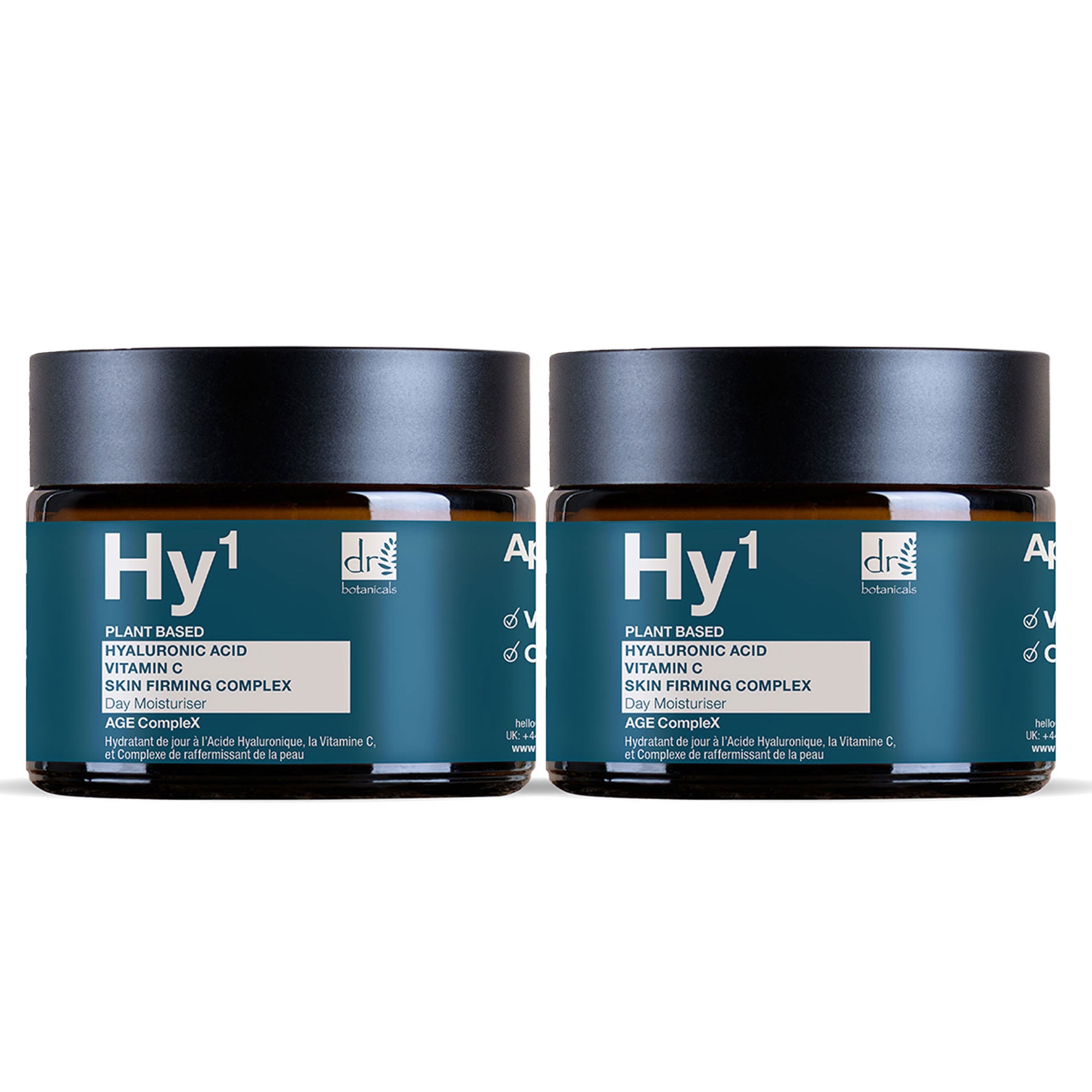Dr Botanicals Hyaluronsäure 1% & Vitamin C 1% & Hautstraffungs-Komplex 1% Tagescreme 60ml x 2 Duo-Pack Image
