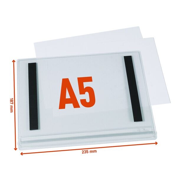 Durable 5er-Pack Plakattasche wasserdicht / magnetisch A5 transparent, 18.7x23.5 cm Image