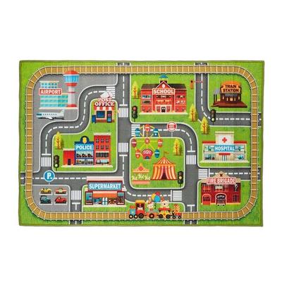 relaxdays Kinderteppich Straße Kleinstadt