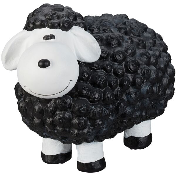 relaxdays Gartenfigur Schaf schwarz Image