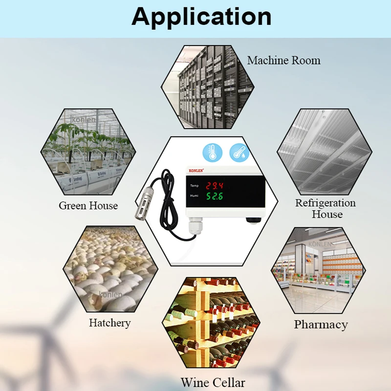KONLEN Tuya WIFI Temperatur Thermometer Hygrometer Feuchtigkeit Detektor Alarm Sensor Smart Leben App Hause Thermostat Controller Image