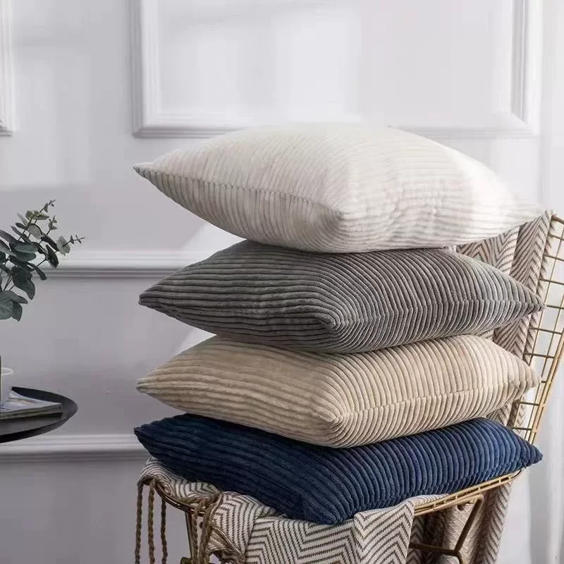Weicher Plüsch-Flanell-Kissenbezug, Cord-Kissenbezug, 40 x 40, 45 x 45, 50 x 50 cm, flauschiger Couch-Kissenbezug für Sofa, Wohnzimmer, Dekoration