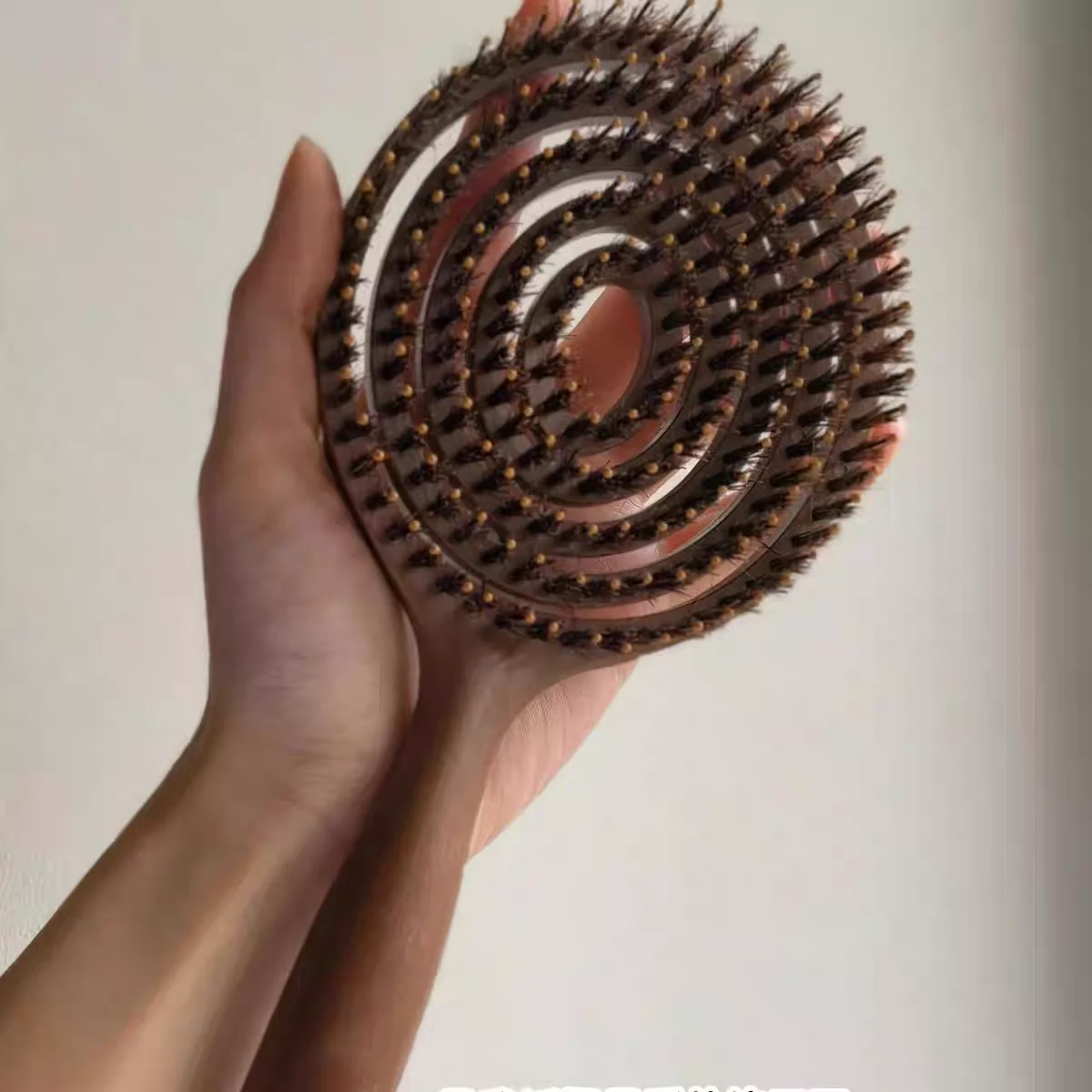 Wildschwein Borsten Entwirren Haarbürste Frauen Kopfhaut Massage Kämme Aushöhlen Nass Lockiges Haar Kamm Friseur Friseur Styling Werkzeuge Image