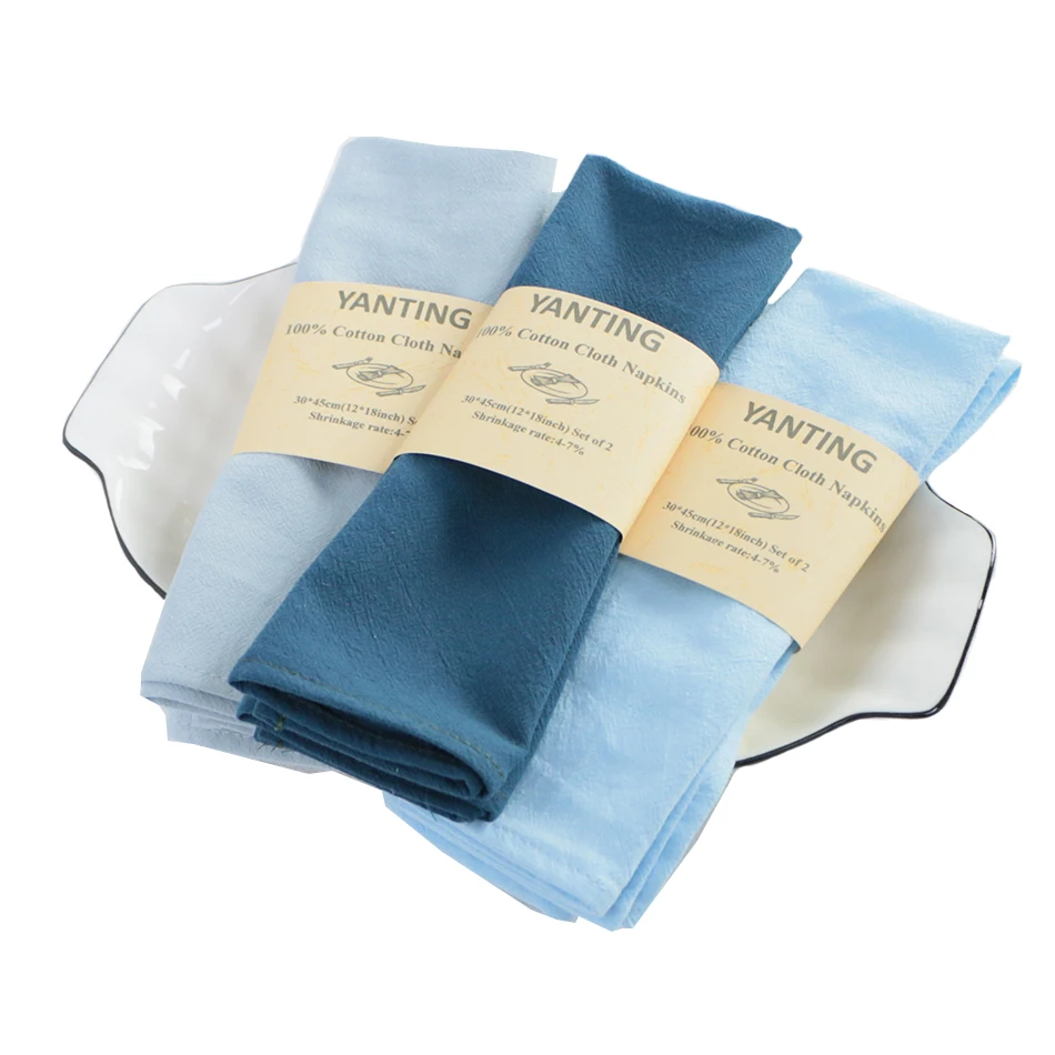 2er-Set Esstischdecke aus 100 % Baumwollstoff, Servietten, weich, bequem, wiederverwendbar, für Familienküche, rustikale Hochzeiten, Partydekoration Image