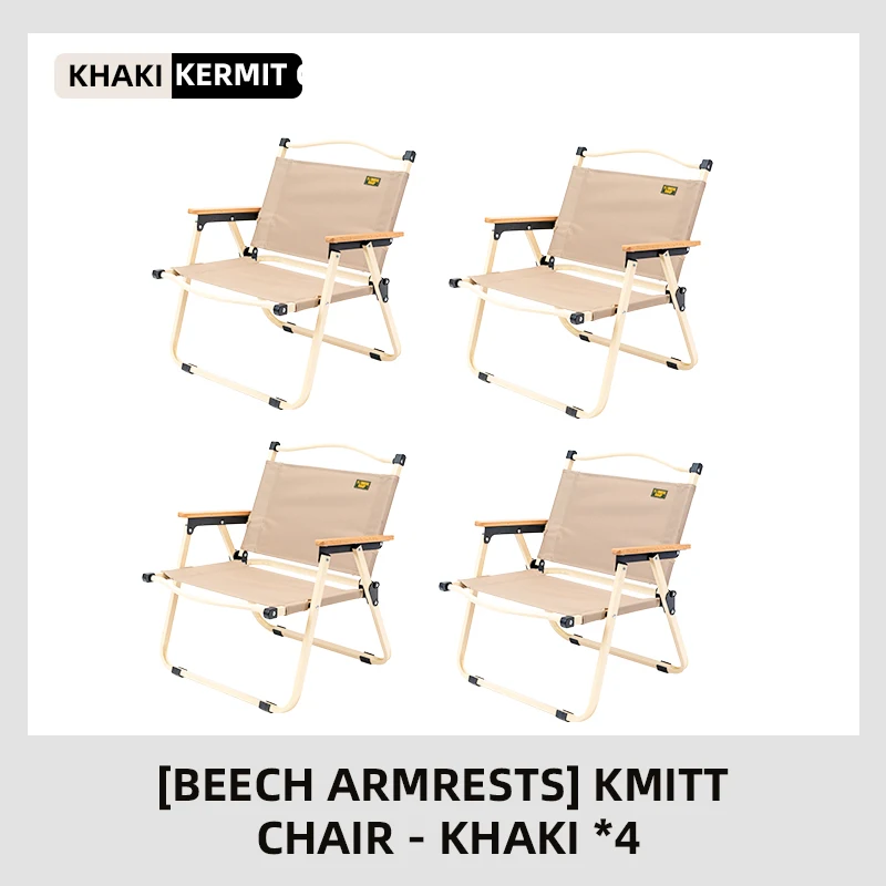 Comet-Stuhl, Outdoor-Camping, Angelstuhl, Kaffeestuhl, Wohnzimmerstuhl aus Polyester-Oxford-Stoff, Sessel aus Buche, Khaki-Grün Image