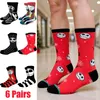 6 Paar Weihnachtssocken Anime Herrensocken Kniehohe Paare Cosplay Halloween Socken Hip Hop Harajuku Damen Lustige Socken Größe 36-44,5